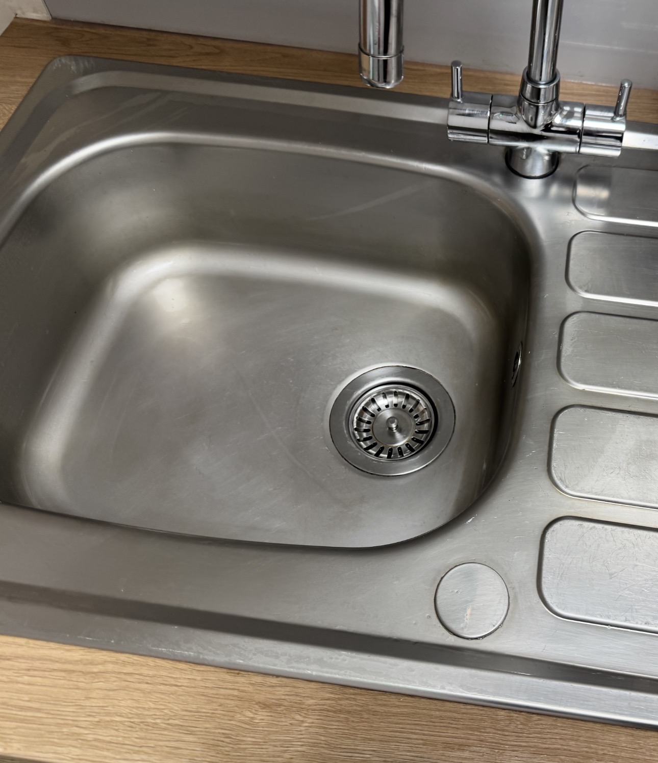 Commercial sink after Bartley's cleaning